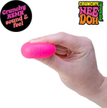 A hand squishes the crunchy Teenie Quad Squad NeeDoh.