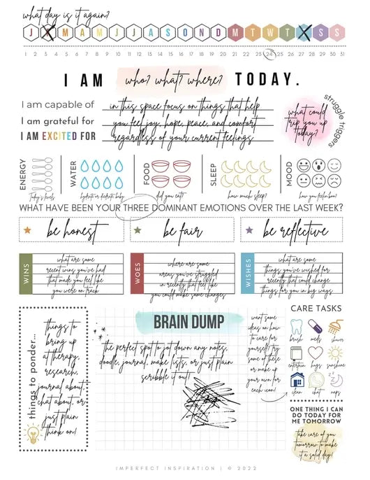 Self Care Notepad Planner.