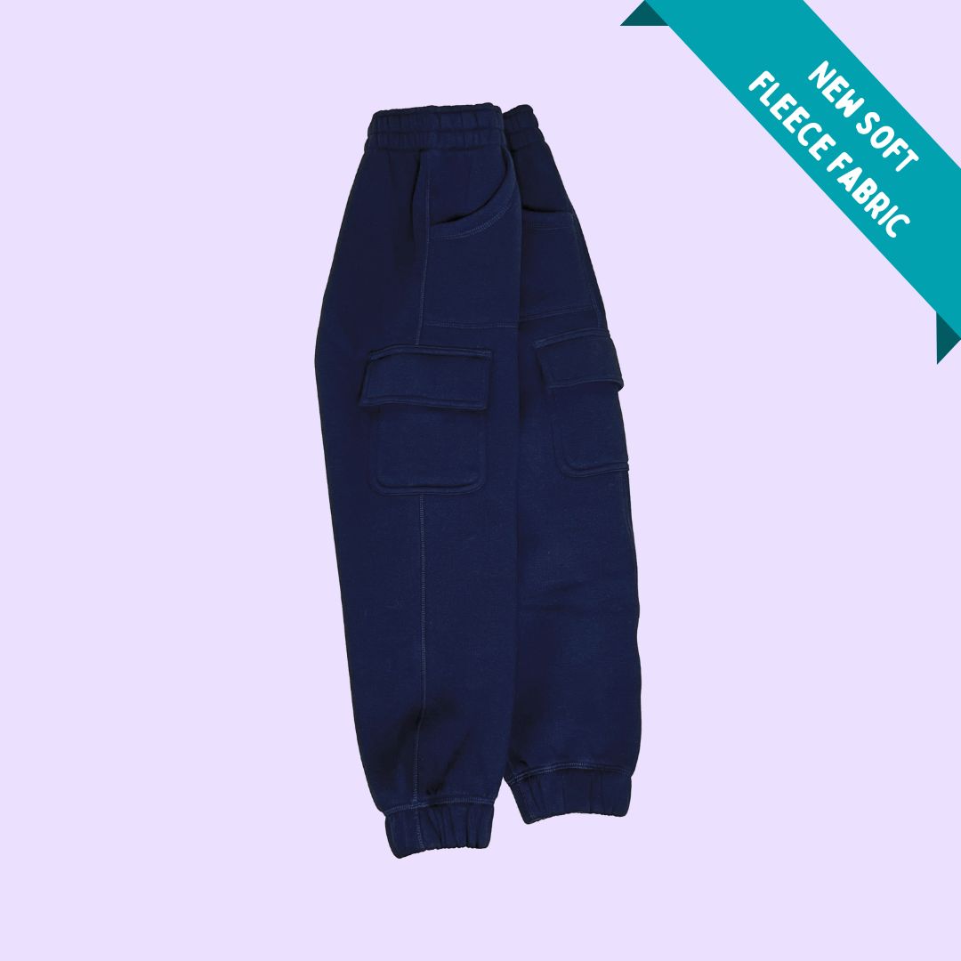 The navy Youth Sensory Friendly Fidget Jogger.