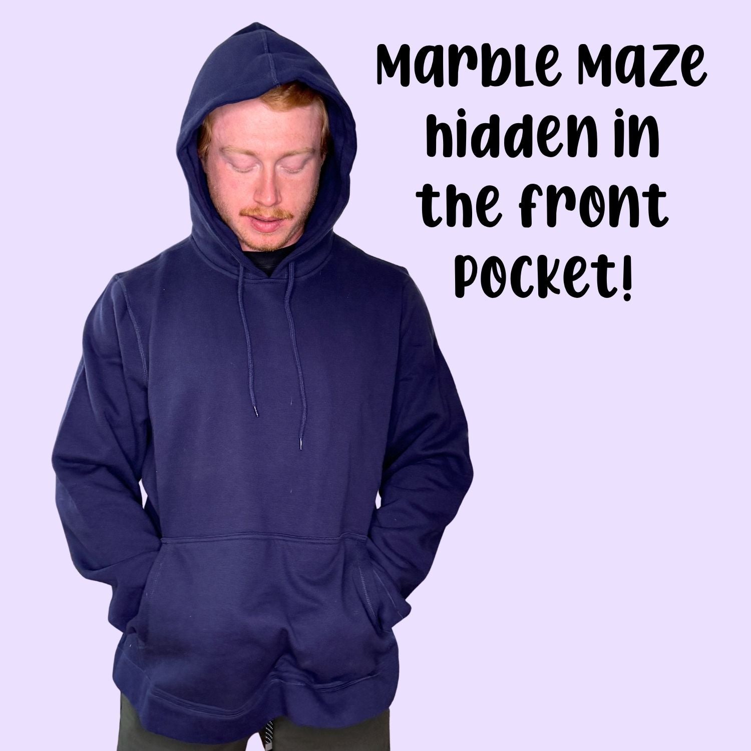 The navy Adult Marble Maze Fidget Hoodie from Sense-ational You.