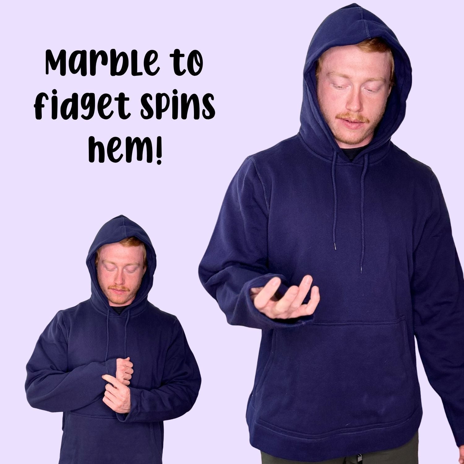 The navy Adult Marble Maze Fidget Hoodie by Sense-ational You.