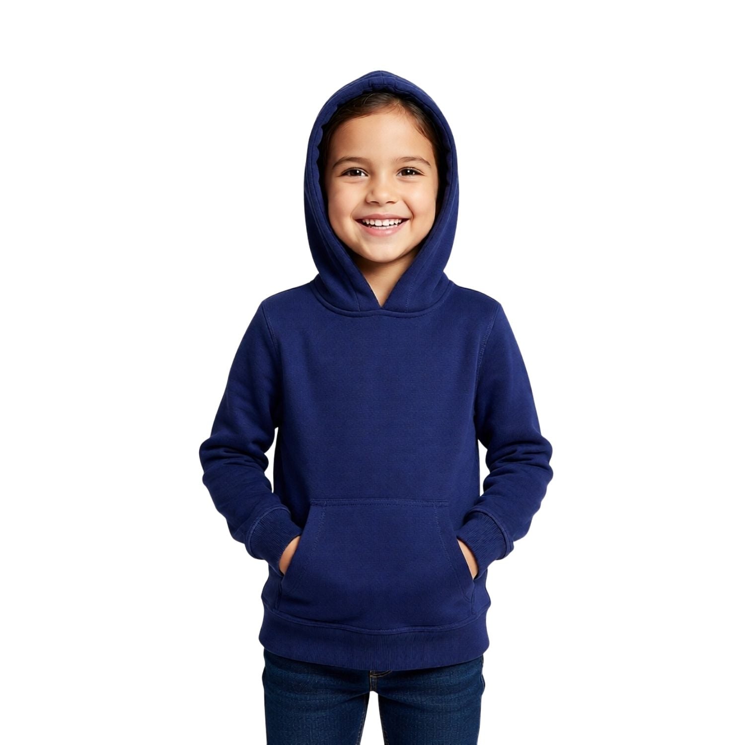 A child smiles and wears their Sense-ational You Kids Marble Maze Fidget Hoodie.