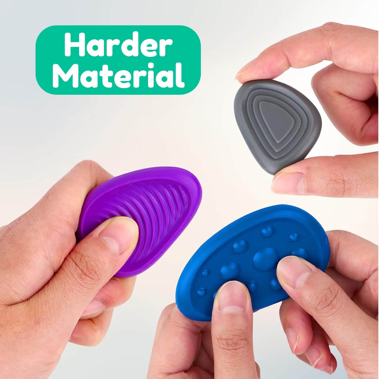 Silicone Fidget Worry Stones - Cool Colors, 1 piece.
