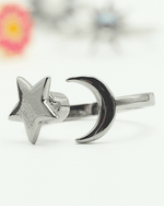 The all silver Moon Star Fidget Ring.
