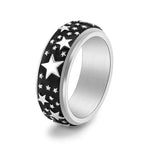 The Silver Star Stainless Steel Spinner Ring.