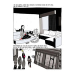Two separate comic panels explaining the main characters schedule.