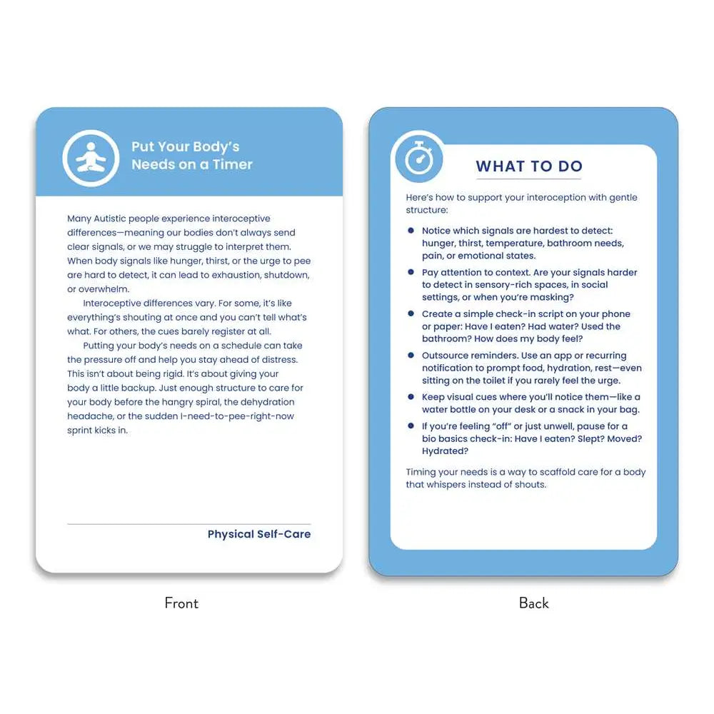 A flash card's front and back side. 