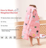 A child has the Sivio Cotton Weighted Blanket pulled up over their head.