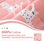 An up-close look at the kitty design on the Sivio 5 lb Cotton Weighted Blanket for Kids.