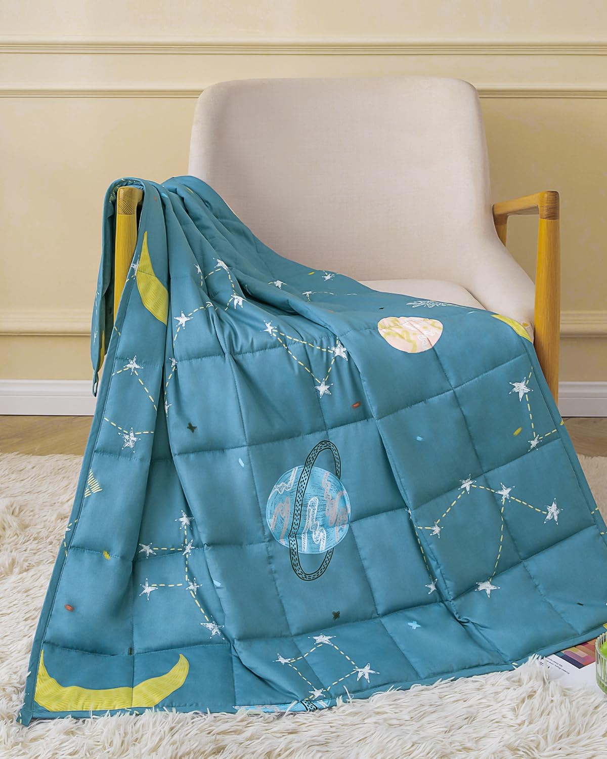 Cotton Weighted Blanket for Kids - Space 5 lbs