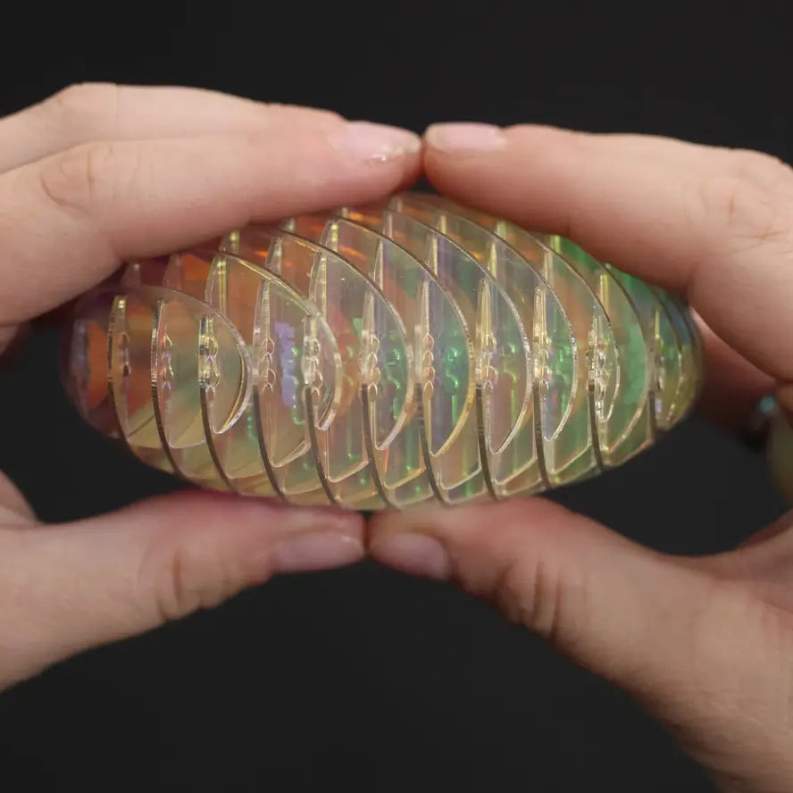 An up close look at the Small Unicorn Morf Fidget Worm.