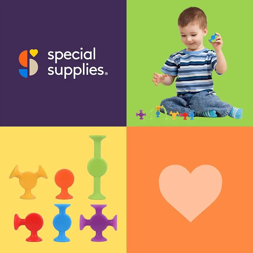 An infographic for the Creative Construction Suction Toys. 