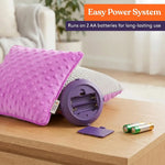 The vibrating puck that comes in the Dual Sided Vibrating Pillow is shown without batteries.