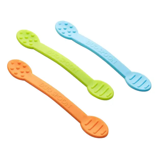 The Special Supplies Duo Spoon 3 Pack - Blue, Orange, Green.
