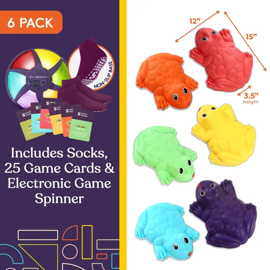 An infograpgic depicting the dimensions of the Frog Stepping Stones: 12"Wx15"Lx3.5"H