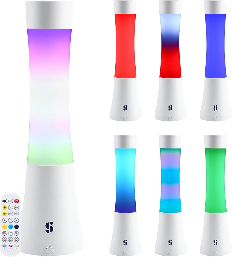  An infographic showing different colors and styles of light from the Light Lava Lamp.