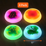 The 4 lit-up Special Supplies Round Liquid Gel LED Stepping Stones.