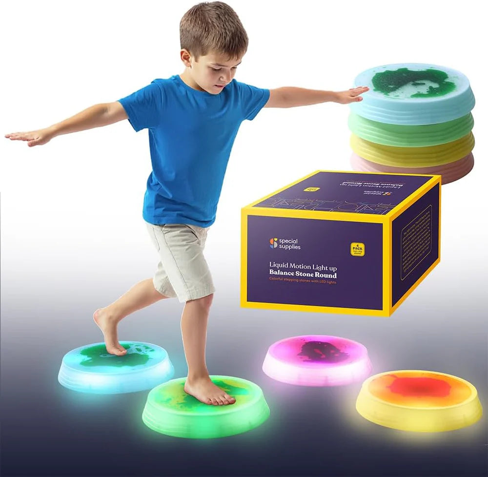 Special Supplies Round Liquid Gel LED Stepping Stones - 4-pack.