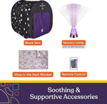 A look at what comes inside the My Cozy Corner Sensory Blackout Tent.