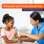 An OT uses the Sensory Brush with Handle on a child's arm.