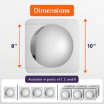 The dimensions for the Sensory Bubble Wall Mirror.