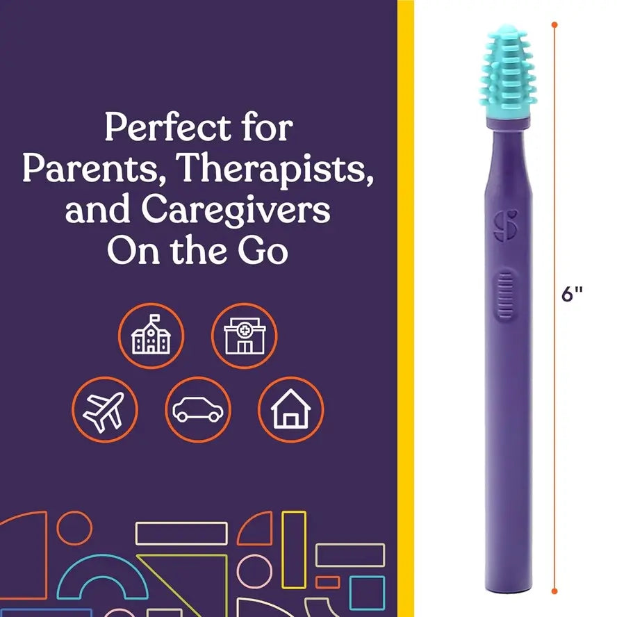 An infographic with the 6" dimension of the Sensory Brush.