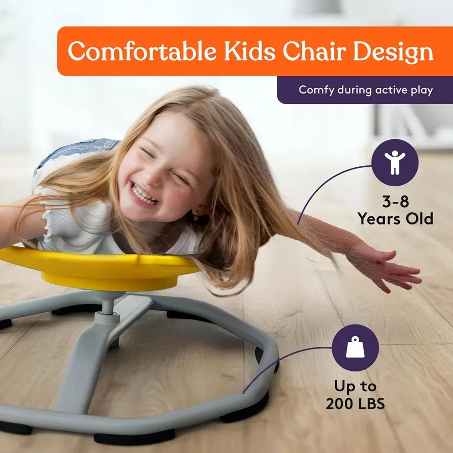 An infographic with information about the Special Supplies Spin Chair.