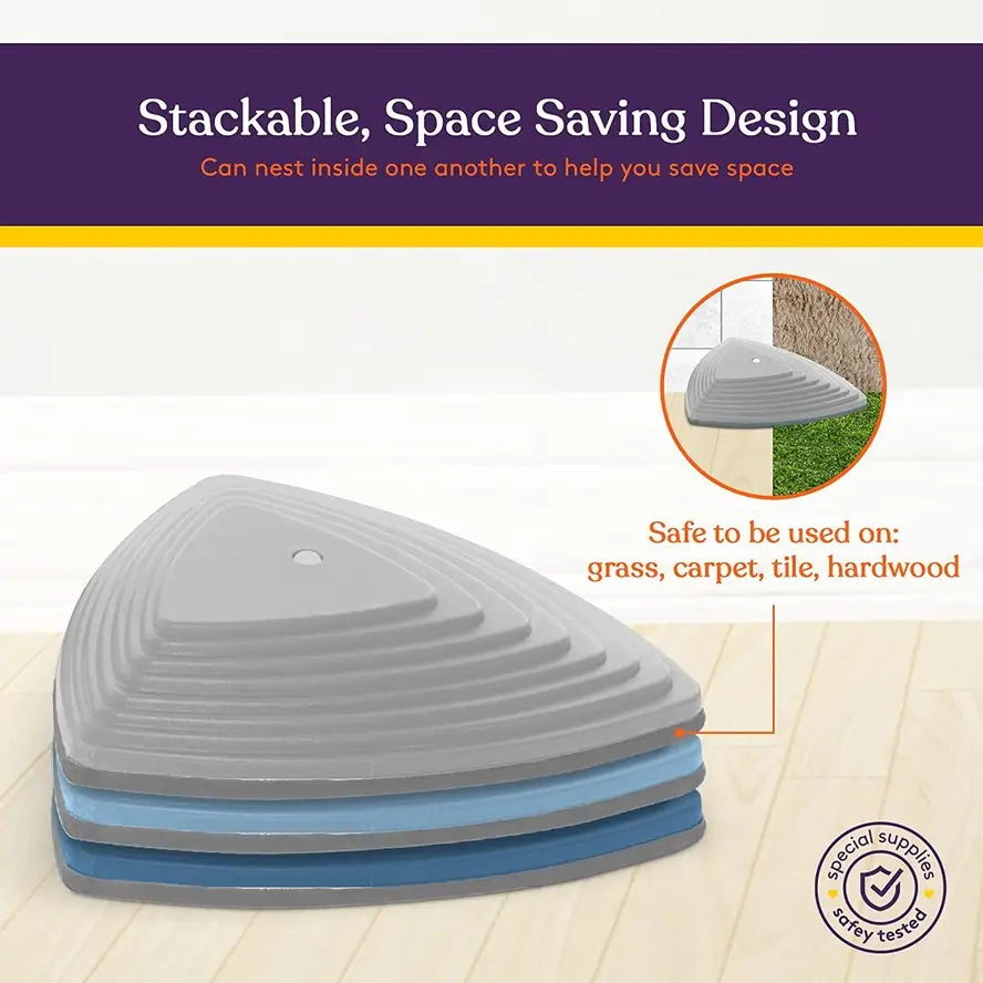 An infographic demonstrating the stackability of the Stepping Stones.