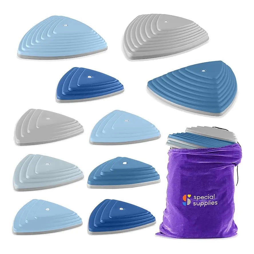 The ten pieces of stepping stones that come in the Ocean set.