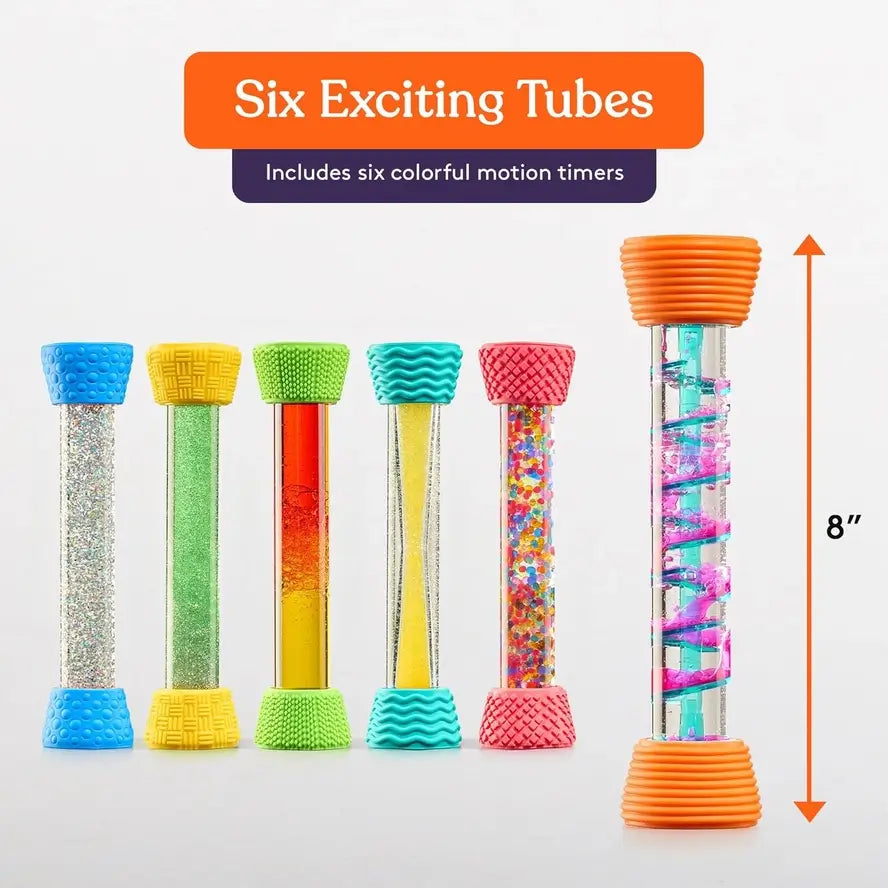 An infographic with the dimensions of the tubes - each tube is 8" long.