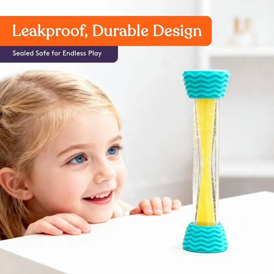 An infographic with the safety features of the Textured Sensory Tubes.