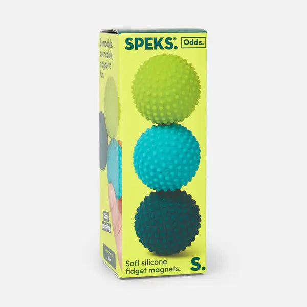 The product package for Speks Odds Silicone Magnets - Green Dots.