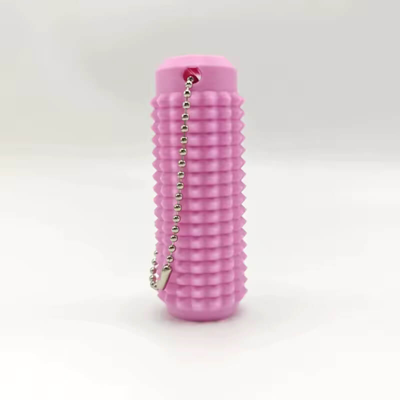 The pink Spiky Tactile Sensory Keychain.