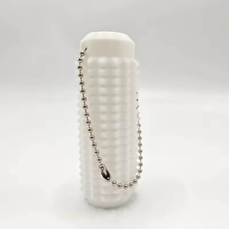 The white Spiky Tactile Sensory Keychain.