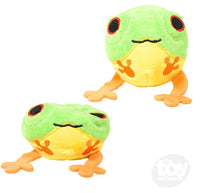 Two of the frog designs from the Squish Plush Jungle Animals.