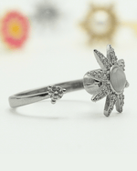 Star Moonstone Fidget Spinner Ring in Copper with Cubic Zirconia.