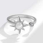 Star Sterling Fidget Ring in Sterling Silver, Silver.