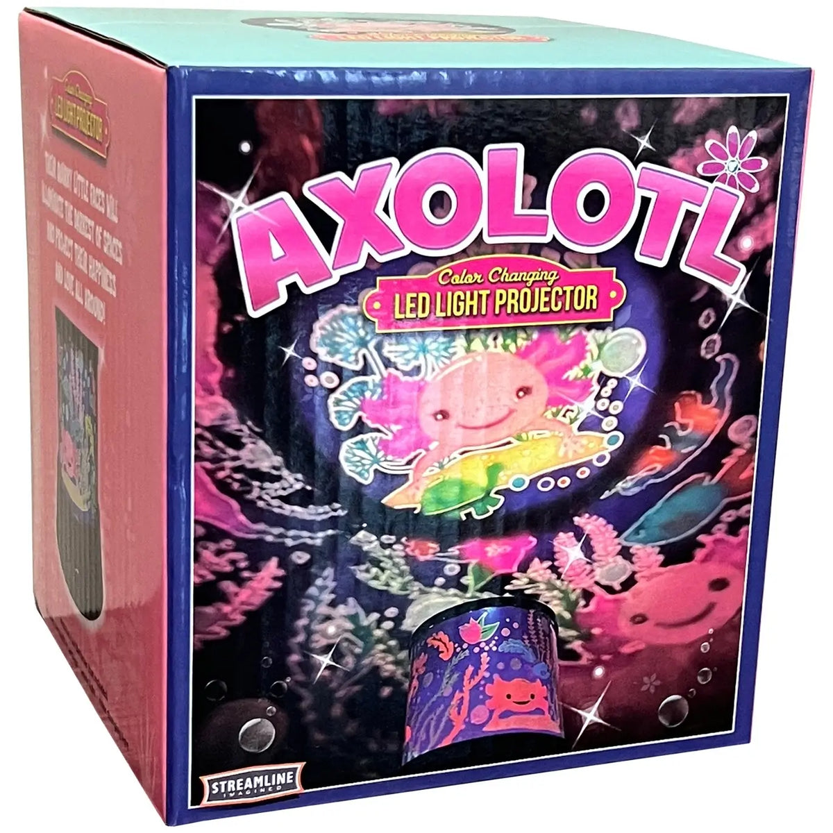 The product package for the Axolotl LED Projection Light.