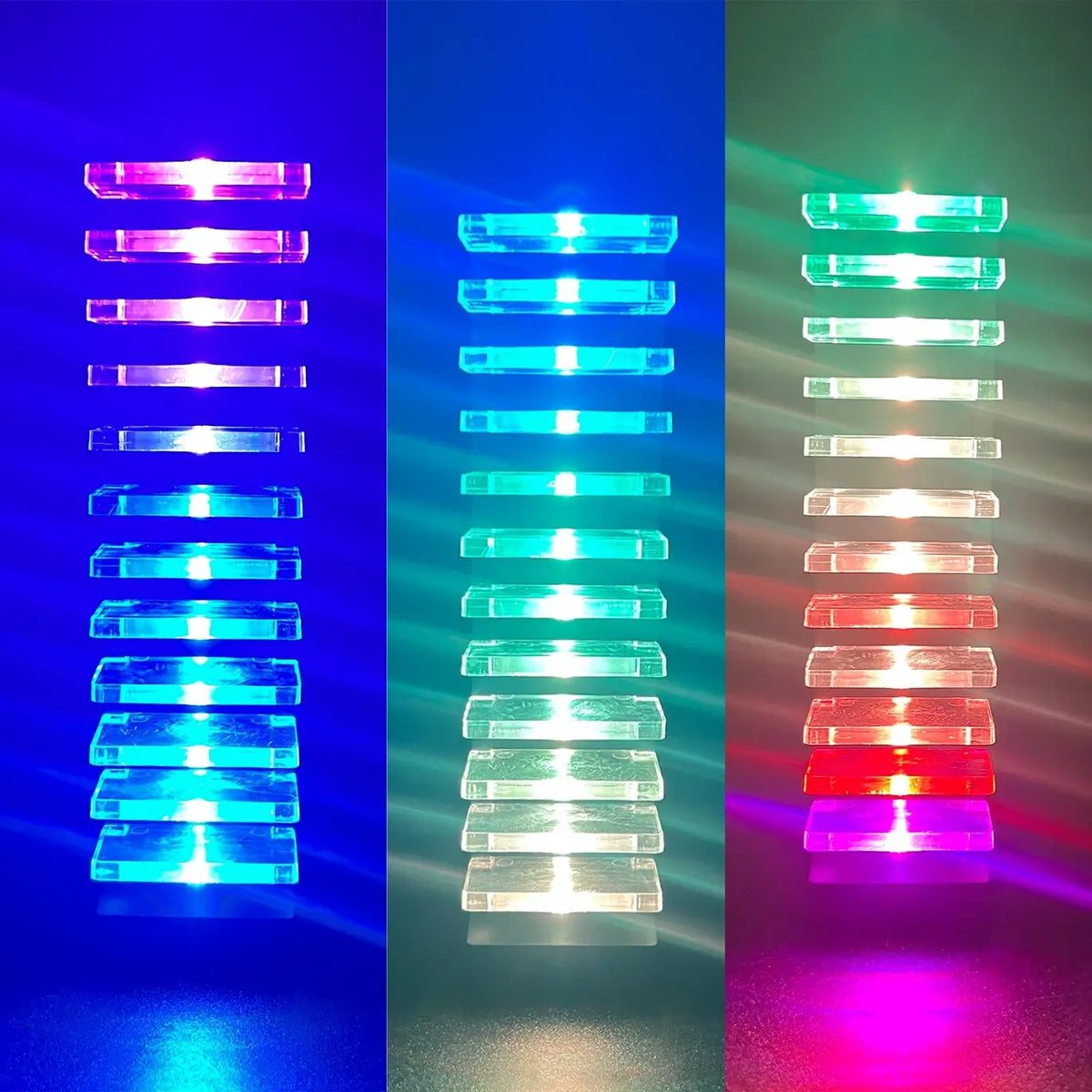 Three different color responses to audio.
