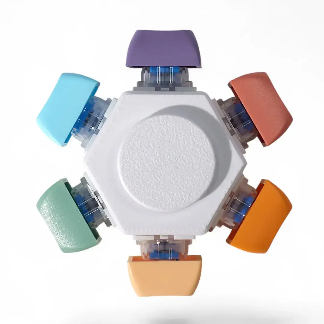 The Strudel3D 6 Rainbow Key Keyboard Fidget Spinner.