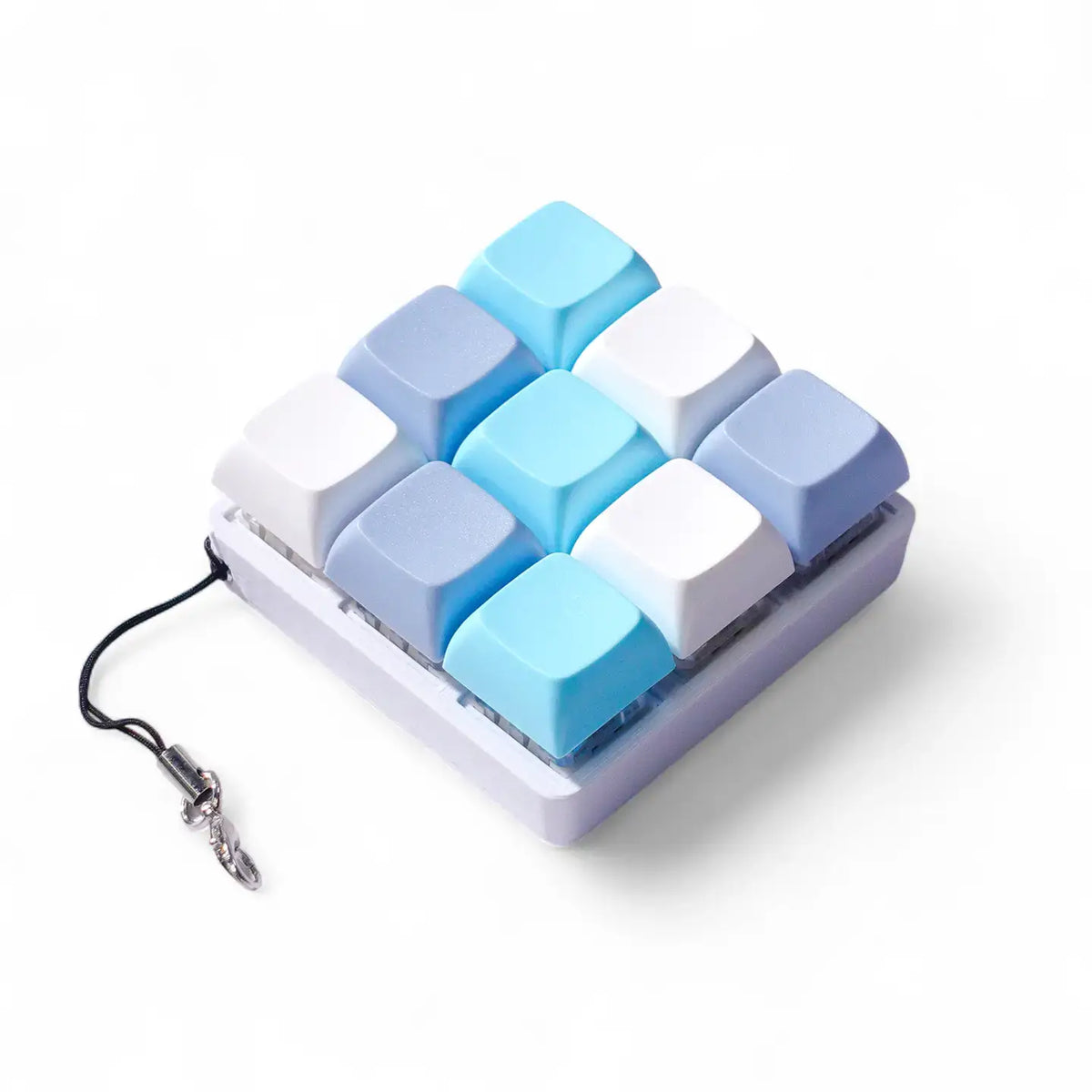 9 Key Mechanical Keyboard Fidget Keychain, Blueberry Fields, Clicky - Strudel3D.