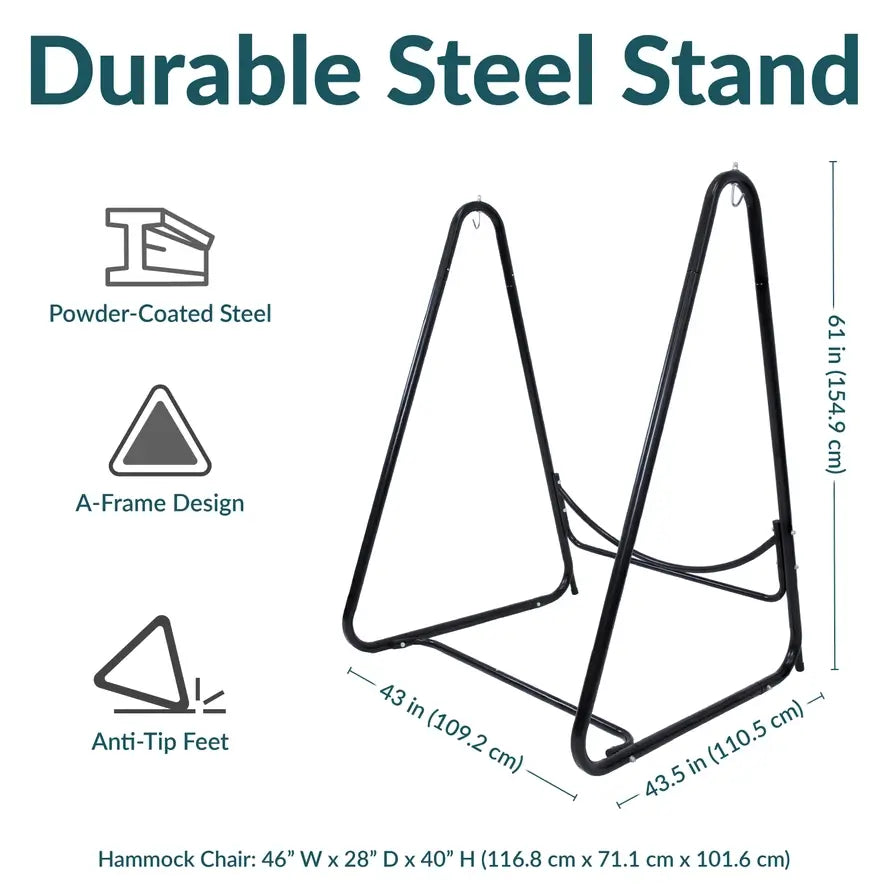 An infographic displaying the stands dimensions and several specifications.