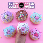 The colorful Super Duper Sugar Squisher Sugar Bear Donuts.