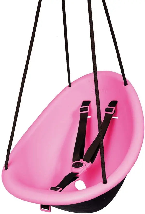 The pink Swurfer Kiwi Baby and Toddler Swing.