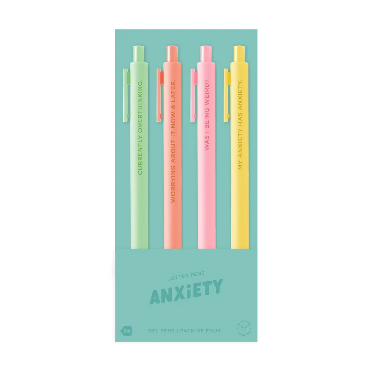 Jotter Pen Set 4-Pack, Anxiety - Talking Out of Turn.