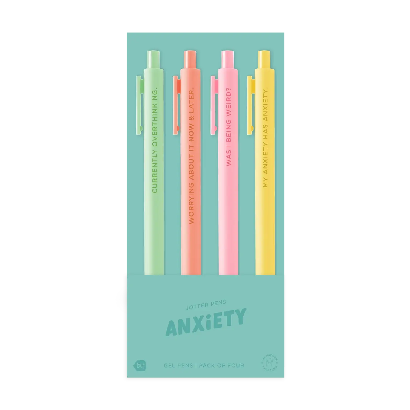 Jotter Pen Set 4-Pack, Anxiety - Talking Out of Turn.