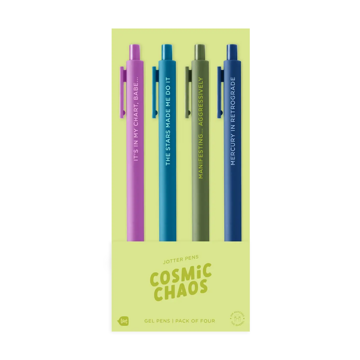 The 4-Pack of Jotter Pens in the Cosmic Chaos flavor.