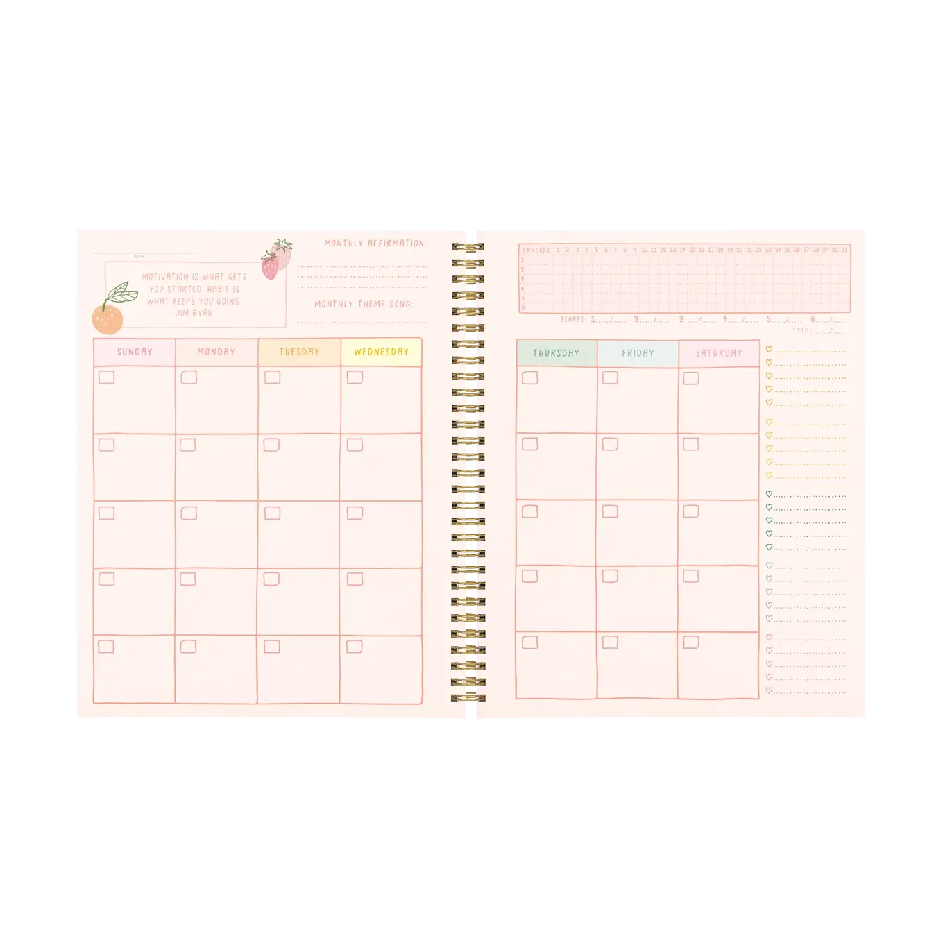 The Weekly Spreads in the Daybreak Undated Perpetual Planner - Talking Out of Turn.