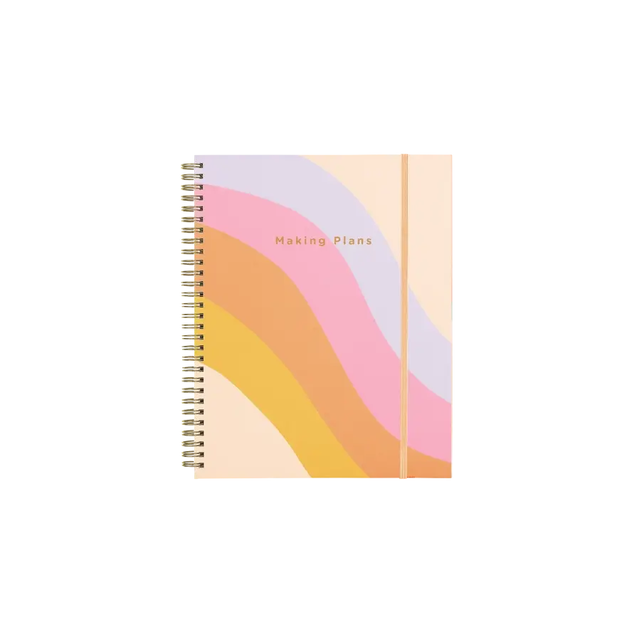 The cover of the Rainbow Wave Large Undated Perpetual Planner.