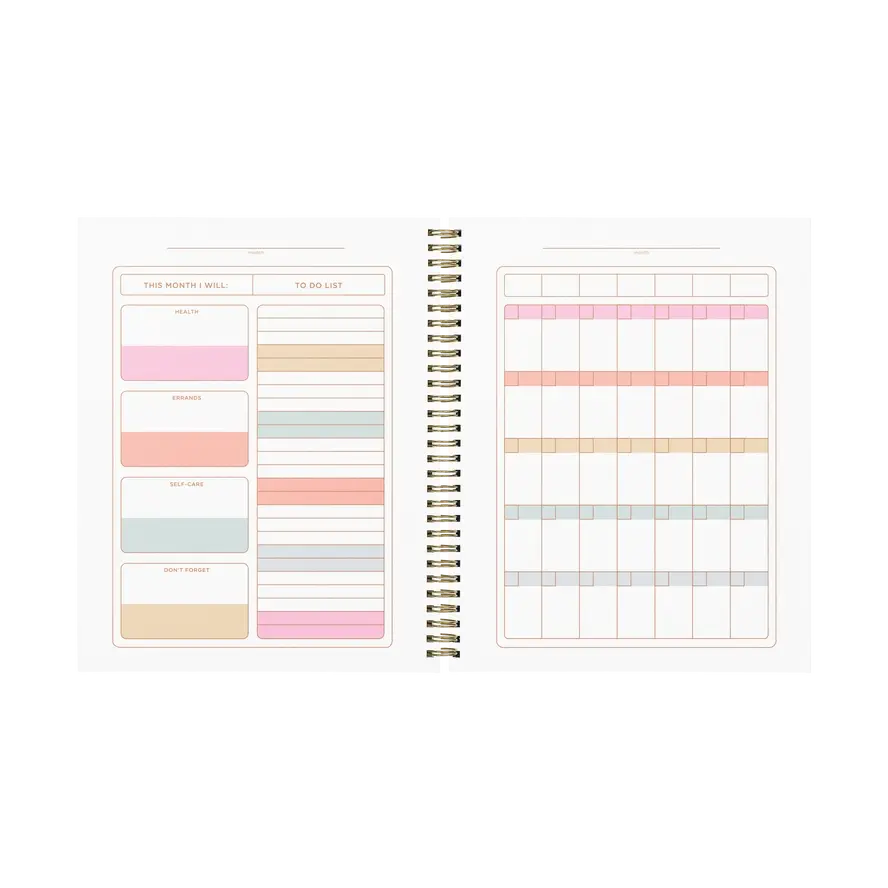 The monthly to-do buckets and an empty Monthly calendar.